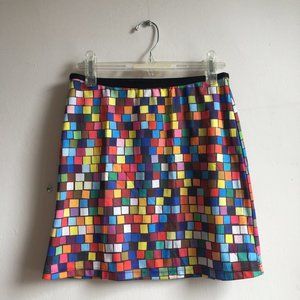 Todd Oldham Rubik’s cube midriff skirt